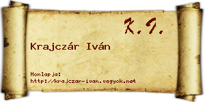 Krajczár Iván névjegykártya